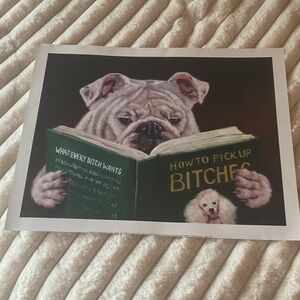 Humorous Dog Reading Art Print